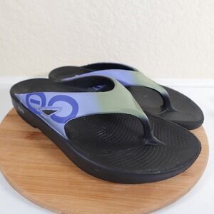 Oofos Womens 12 Sport Thong Sandals OOriginal Recovery Comfort Black Mens 14